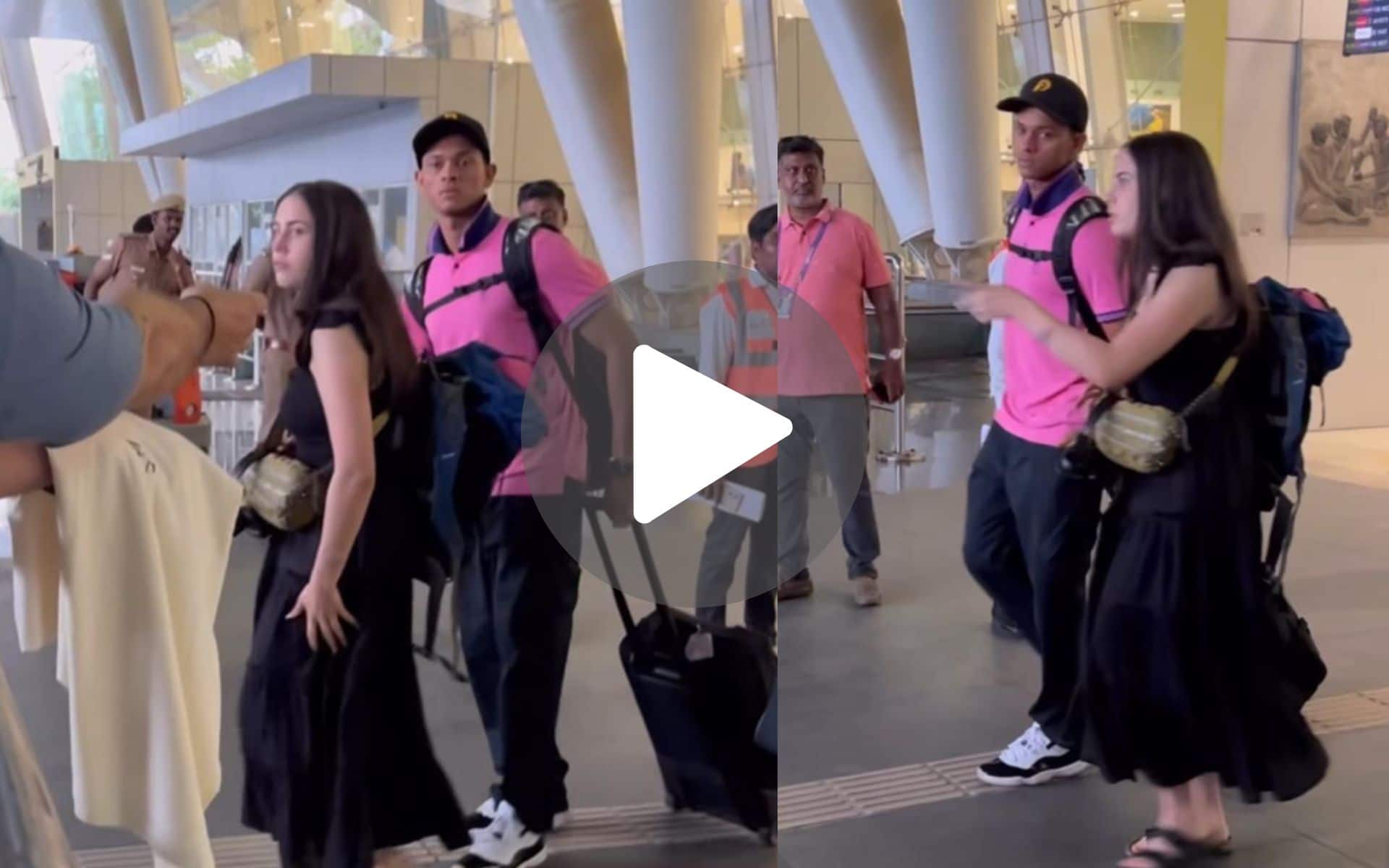 [Watch] Yashasvi Jaiswal Spotted With Rumored Beautiful Girlfriend At Chennai Airport